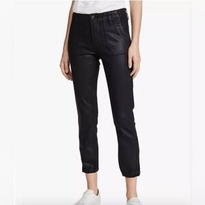 Paige Mayslie Black Coated Denim - Size 31 Straight Leg Edgy Chic